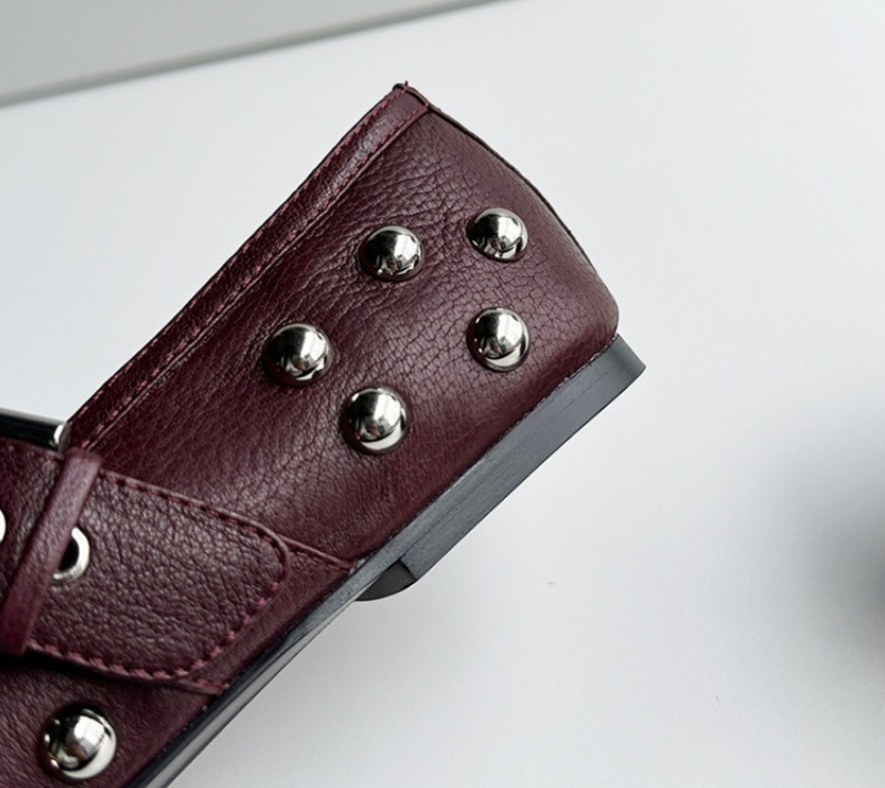 Women'S Shoes Burgundy - Dave&di Sommerliche minimalistische Ballerinas aus Schaffell