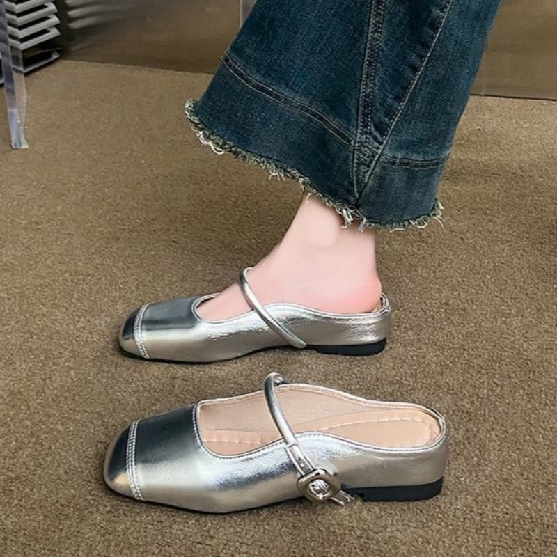 Slip On Mule Flat - Französisch Inspirierte Geschlossene Mules für Damen