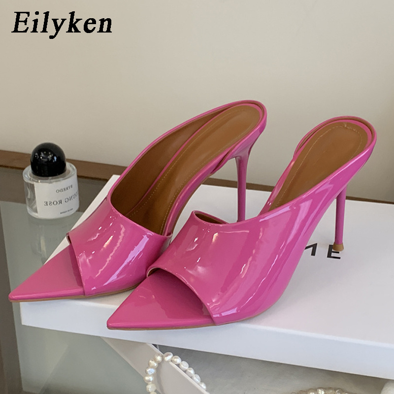 Patent Leather Pump - Eilyken Modische Damen-Slipper mit spitzer Zehenpartie,