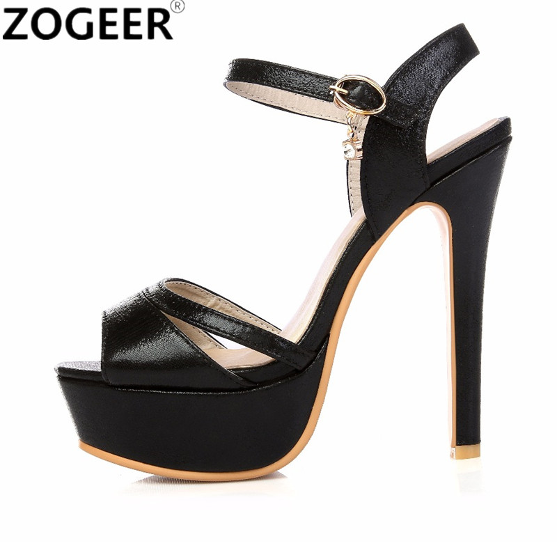 Metallic Heel Sandal - Mode Frauen Sandalen Sommer Sexy High