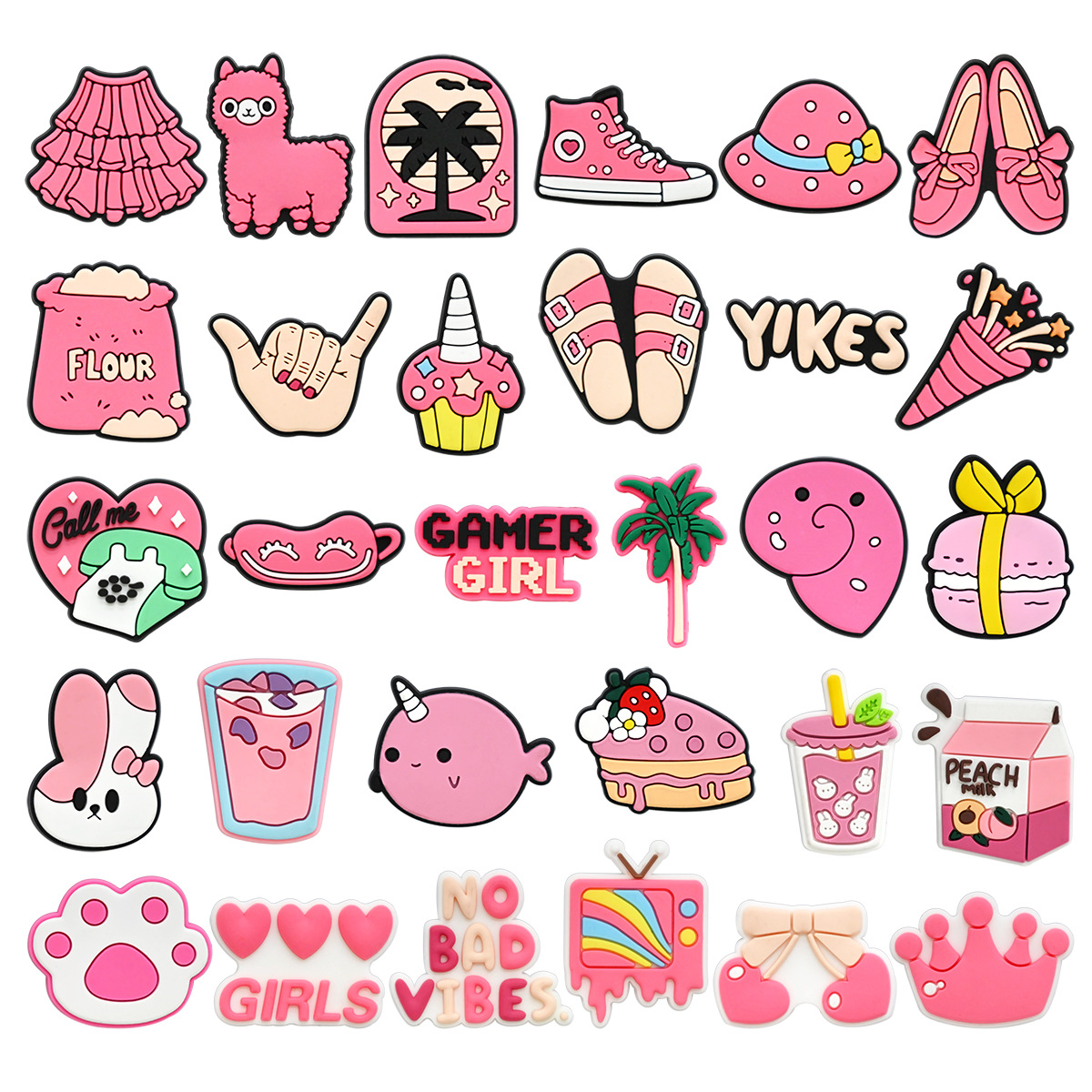 Women'S Shoes Crocs - Niedliche rosa Schuh-Charms, Dekoration für Crocs