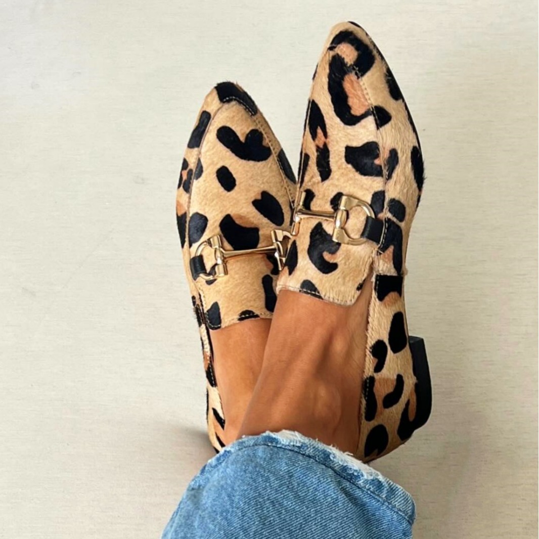 Women Shoes Mules - Große Größen 40-43 Leopardenmuster Damenschuhe, Frühjahr