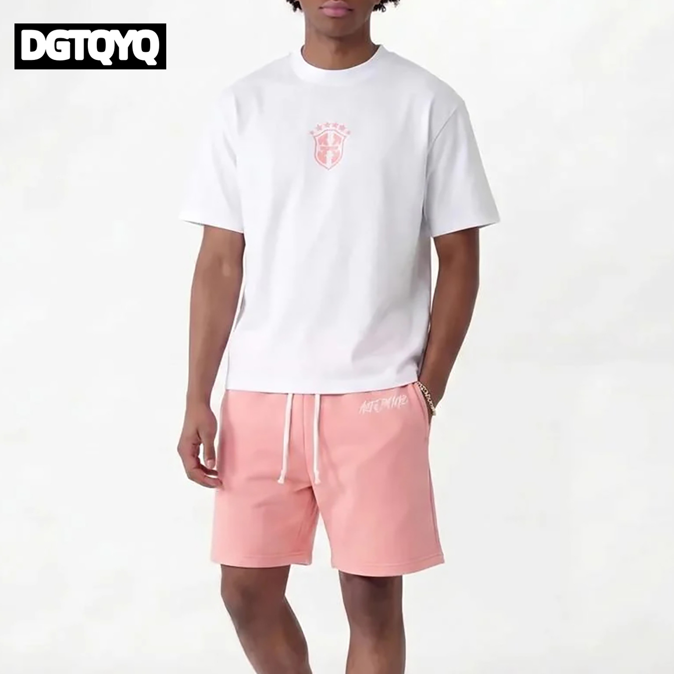 Women Shoes Zipper - Herren Sommer Neuheit: Rosa Bestickte Freizeitshorts,