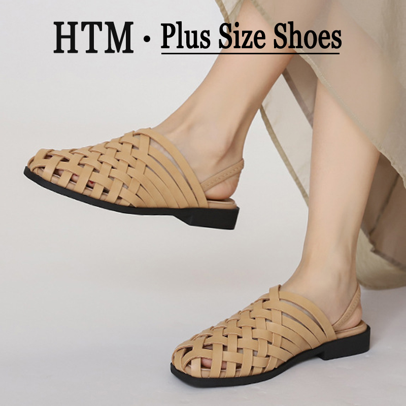 Slip On Mule Flat - Handgefertigte gewebte Mules-Sandalen für Damen –