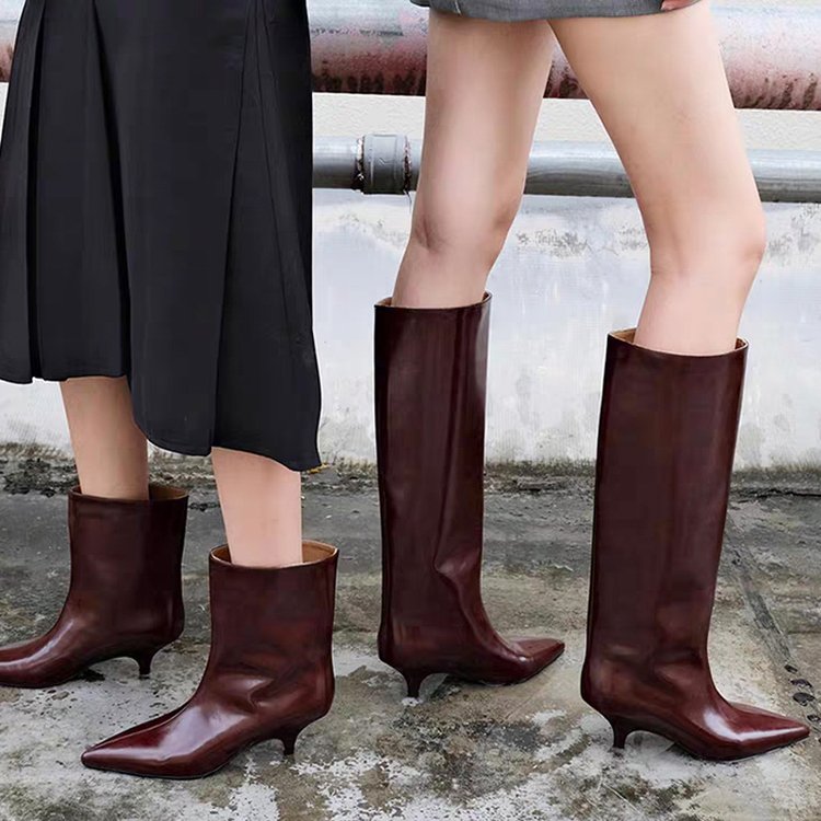 Women'S Shoes Burgundy - Chelsea-Stiefel aus Lackleder für Damen, hohe