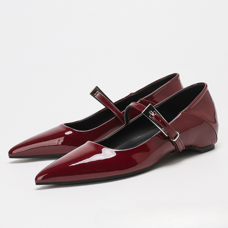 Mary Jane Shoes - Luxus Patent Leder Niedrigen Absatz Mary
