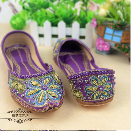 Women'S Shoes In Pakistan - Pakistan Damenschuhe Flache Stickerei Frühling Nepal