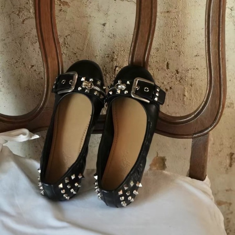 Mary Jane Shoes - Bolt Round-head Single Shoe Damen-Lederschuhe mit