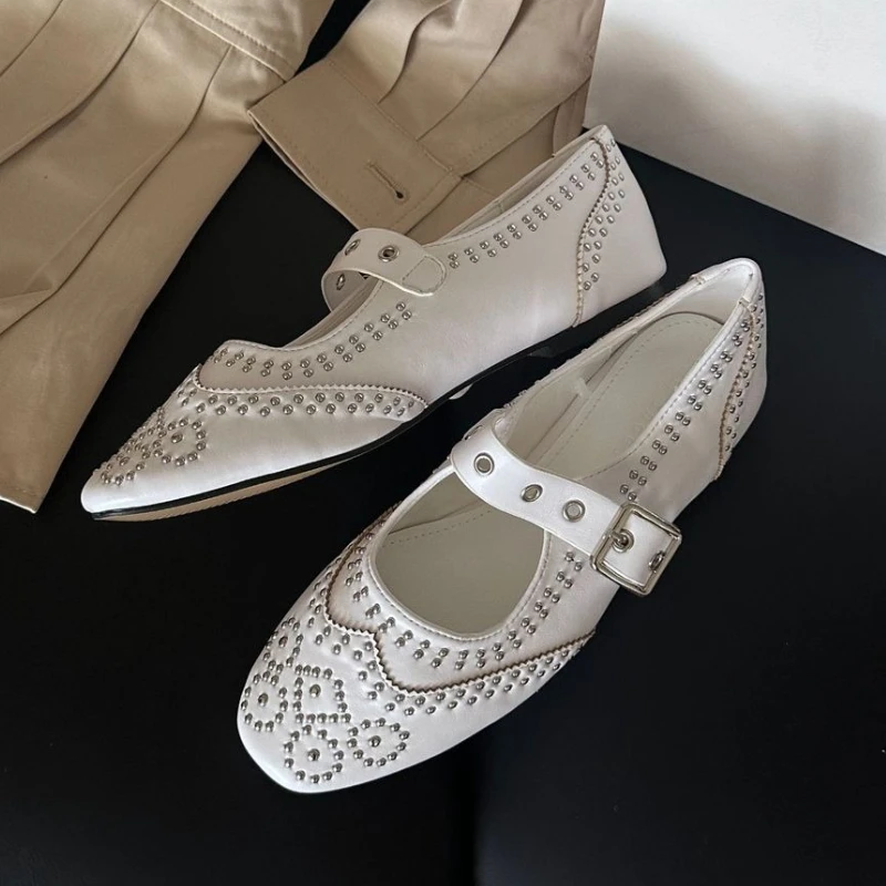 Retro Niet Schnalle Design Woh – Mary Jane Shoes Bewertung und Preis