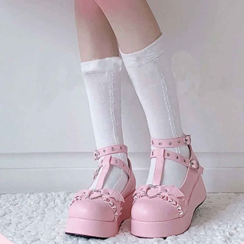 Neue Sweet Heart Buckle Wedges – Mary Jane Shoes Bewertung und Preis