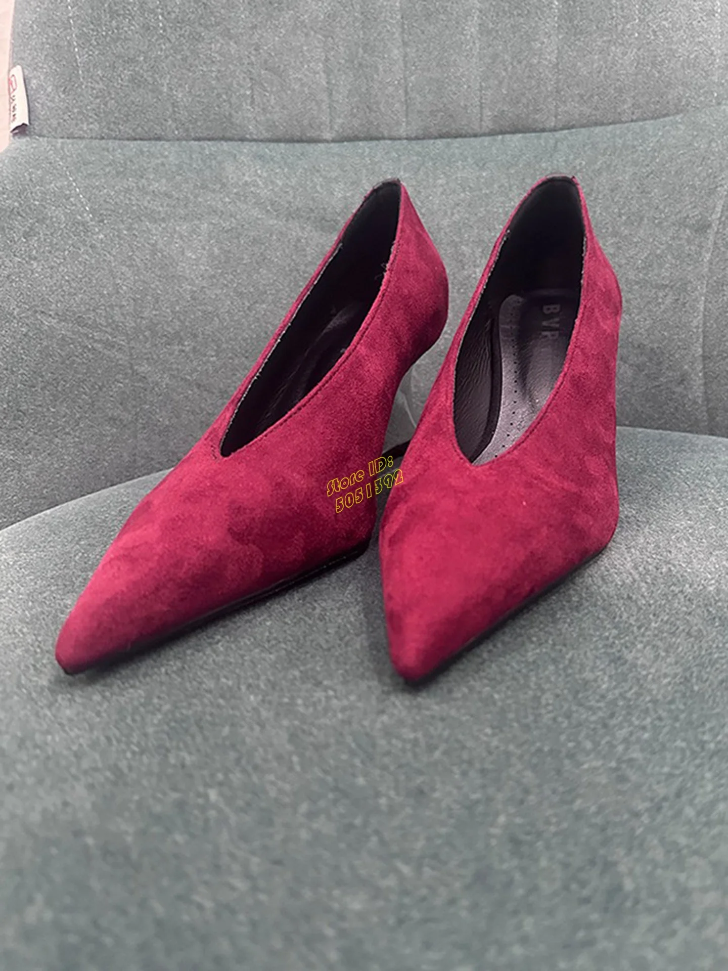 Rote Wildleder-Slip-On-Pumps m – Women'S Shoes Burgundy Bewertung und Preis