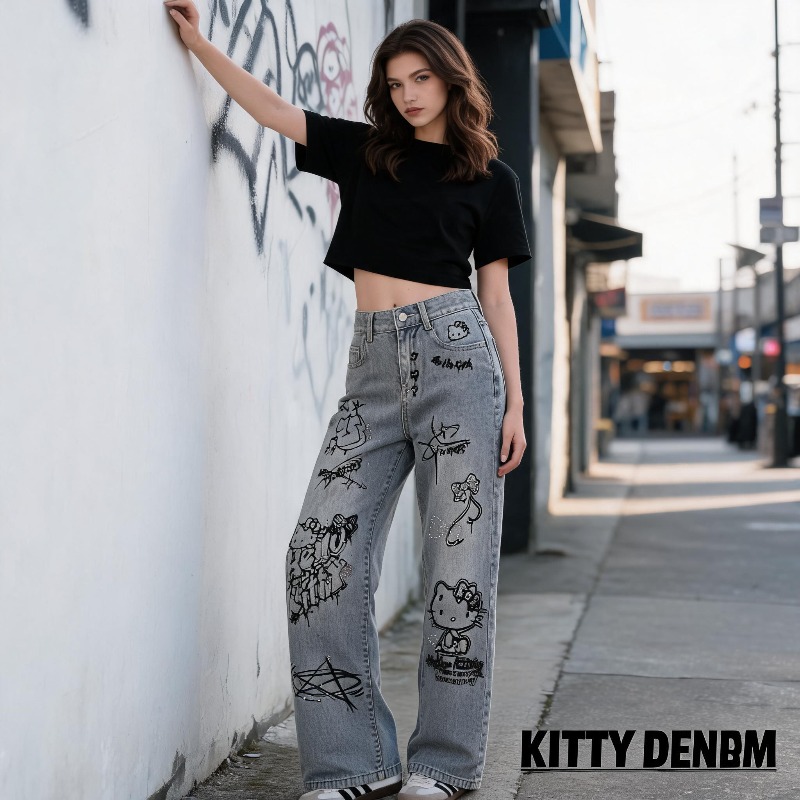 Niedliche Keiokitty Strass Gra – Women Shoes Jeans Bewertung und Preis