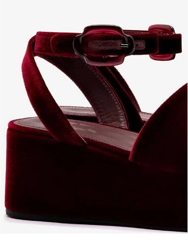 Burgunderrote Samt-Sandalen mi – Women'S Shoes Burgundy Bewertung und Preis