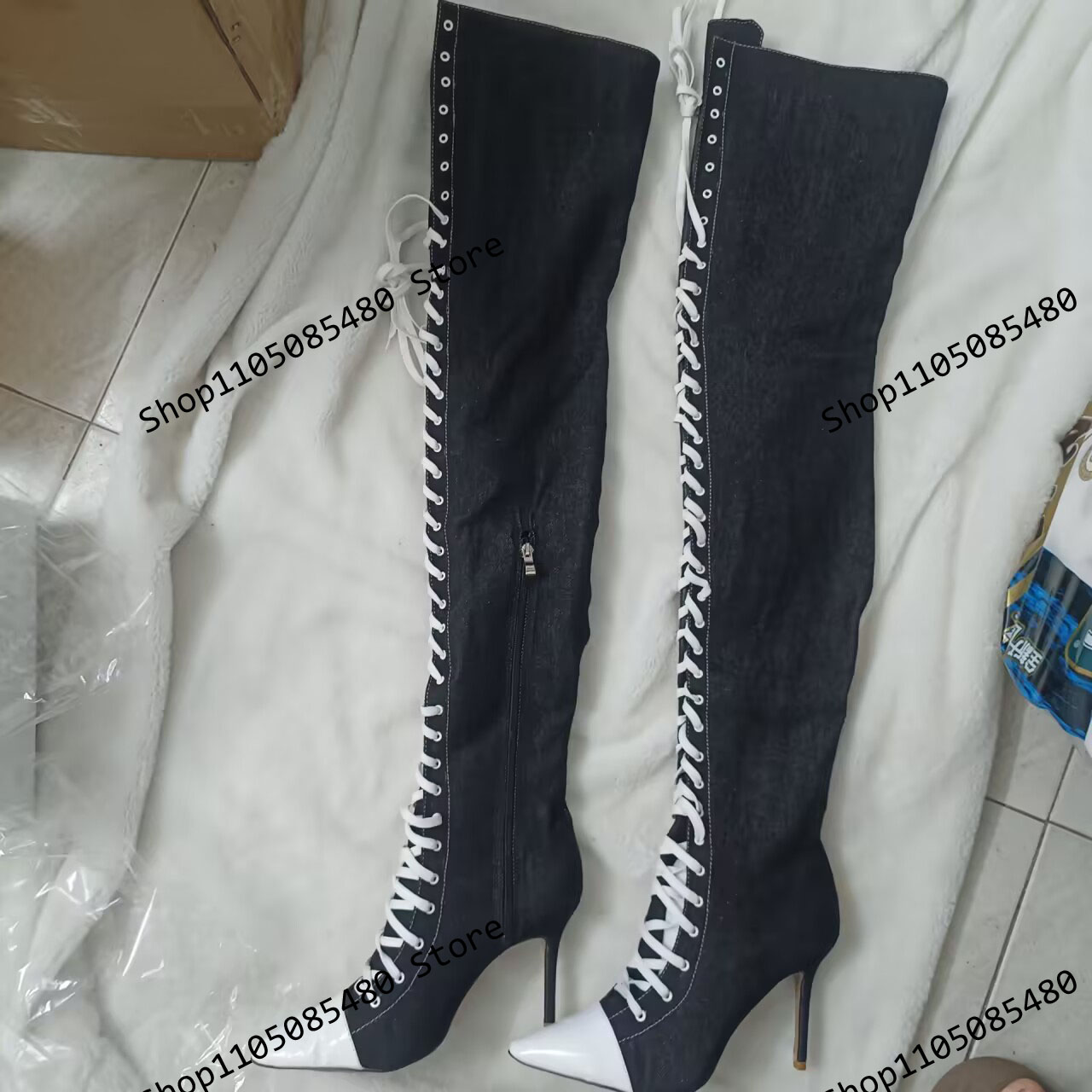 2025 neue Frauen Spitz High He – Women Shoes Jeans Bewertung und Preis