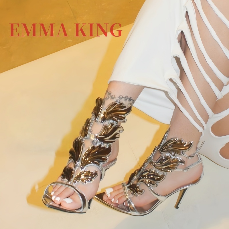 Damen Metallic Winged High Hee – Metallic Heel Sandal Bewertung und Preis