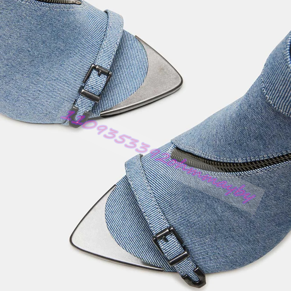 Sommerliche blaue Denim-Stiefe – Women Shoes Zipper Bewertung und Preis