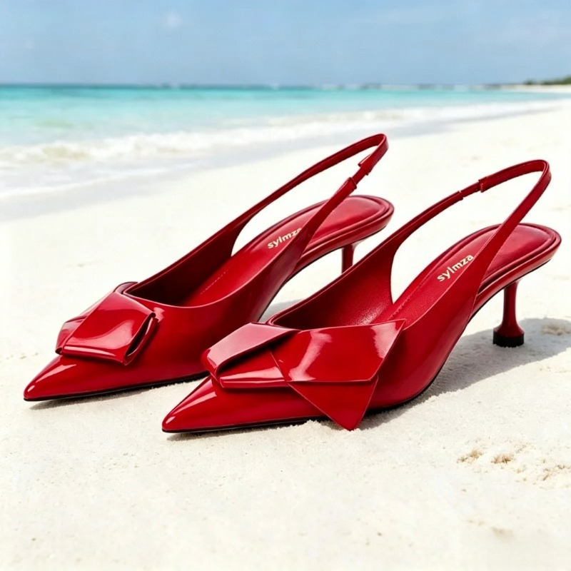 Rote Lackleder-Slingback-Pumps – Patent Leather Pump Bewertung und Preis