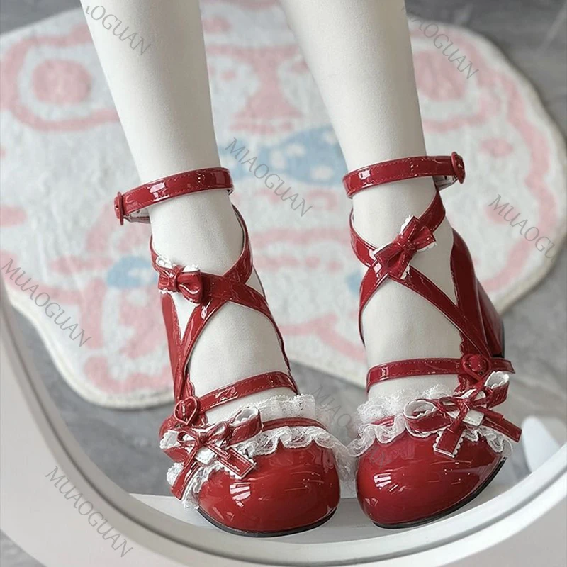 Lolita Rote High Heels Süße Pu – Patent Leather Pump Bewertung und Preis