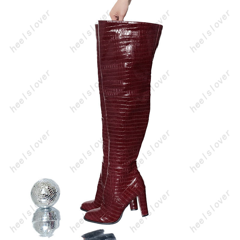 Handgefertigte Winter-Overknee – Women'S Shoes Burgundy Bewertung und Preis