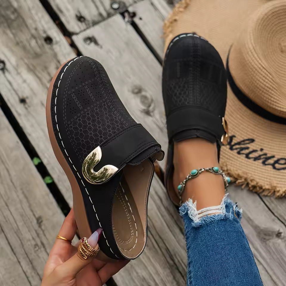 Bequeme Slip-On-Schuhe für Dam – Slip On Mule Flat Bewertung und Preis