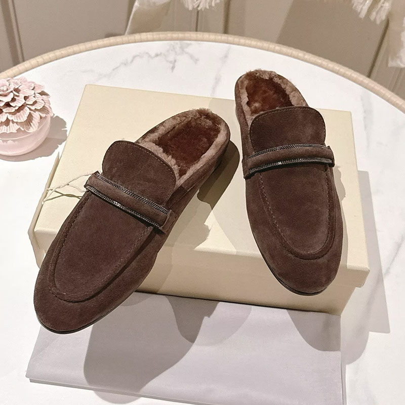 Maultiere Frauen Kuh Wildleder – Slip On Mule Flat Bewertung und Preis